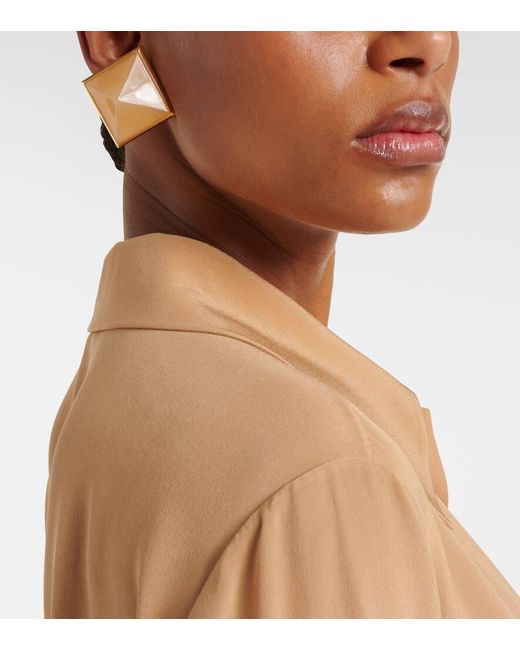 Saint Laurent Metallic Pyramid Earrings