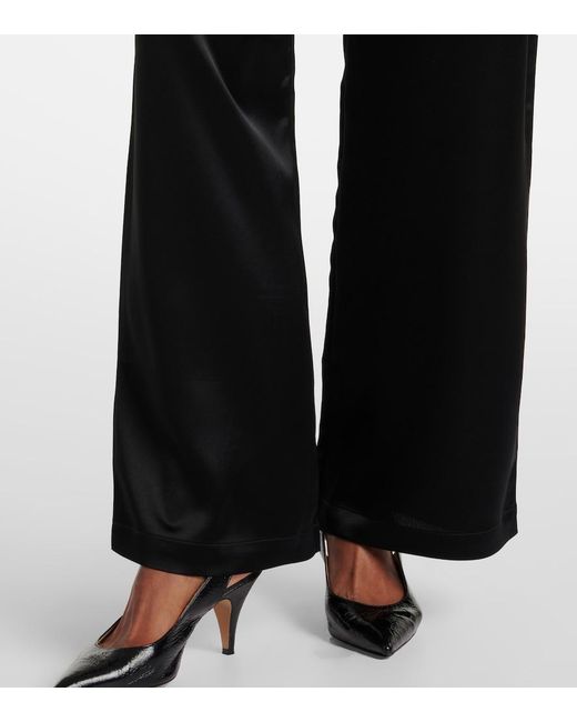 Leset Black Barb High-Rise Wide-Leg Pants