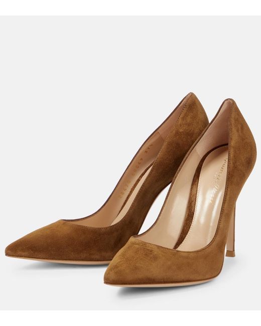 Gianvito Rossi Brown Gianvito 105 Suede Pumps