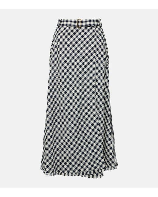 Etro Black Gingham Jacquard Midi Skirt