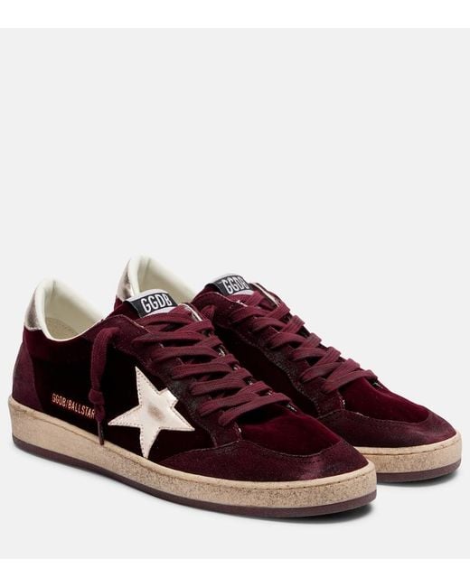 Golden Goose Deluxe Brand Brown Ball Star Suede And Velvet Sneakers