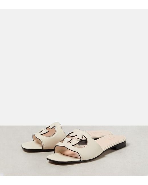 Gucci Natural Cut Leather Sandals