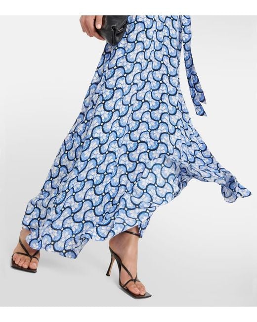 Abito Lungo Eloise Con Scollo A V di Diane von Furstenberg in Blue