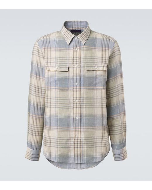 Ralph Lauren Gray Plaid Linen Shirt for men