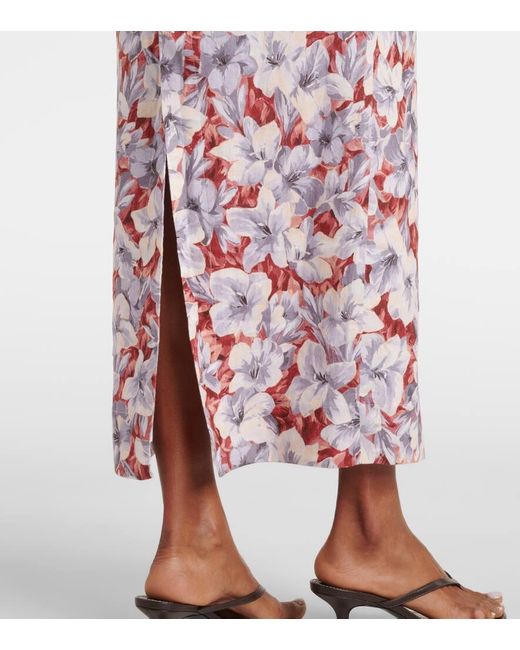 Posse Multicolor Emma Floral Linen Maxi Skirt