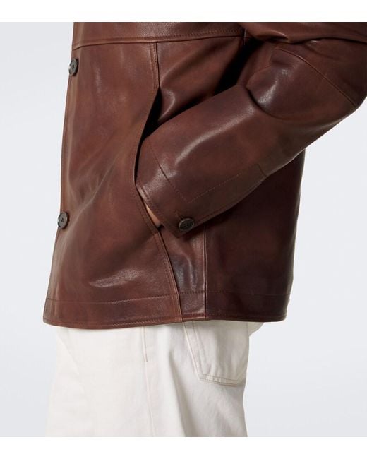Arma Brown Steep Leather Jacket for men