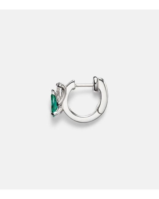 Repossi Blue Serti Sur Vide 18Kt Single Earring With Diamonds And Emerald