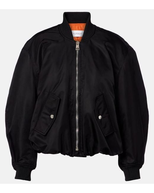 Givenchy Black Cropped Bomber Jacket