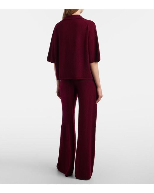 Lisa Yang Red Sofi Cashmere Wide-Leg Pants