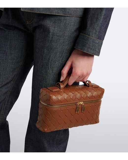 Bottega Veneta Brown Bang Bang Intrecciato Leather Vanity Bag