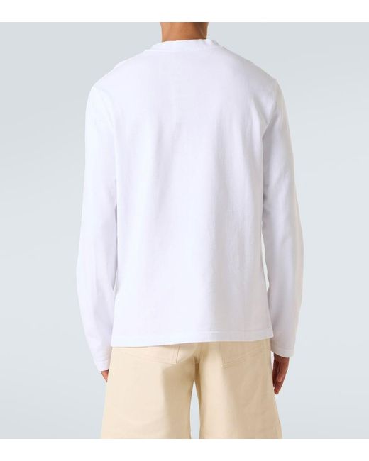 Jacquemus White Gros Grain Cotton Fleece T-Shirt for men