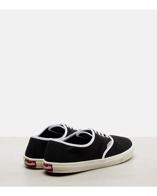 Prada Black Canvas Sneakers