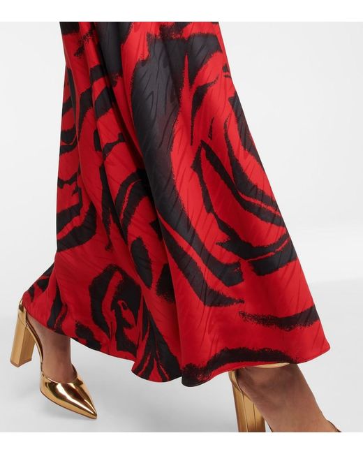 Diane von Furstenberg Red Walker Floral Maxi Dress
