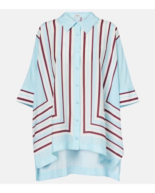 Jonathan Simkhai Blue Bowman Printed Oversized Shirt