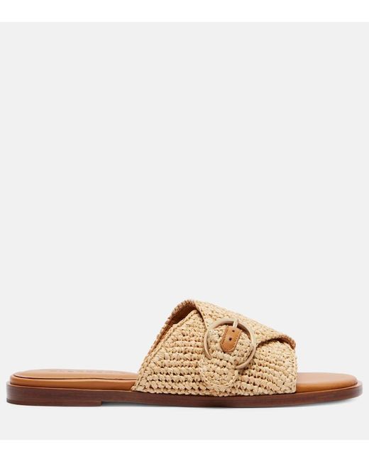 Robert Clergerie Brown Irme Raffia Slides