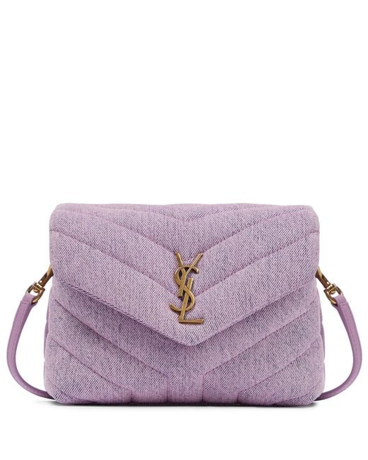 Saint Laurent Loulou Toy Denim Shoulder Bag in Purple | Lyst