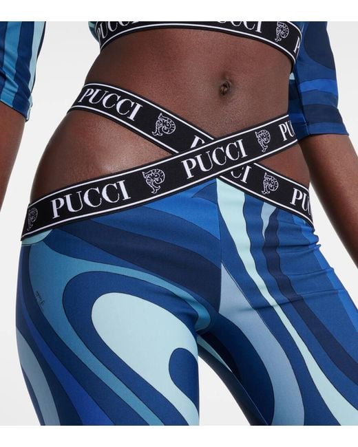 Shorts con stampa di Emilio Pucci in Blue