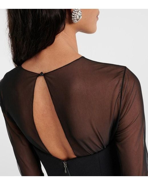 Rebecca Vallance Black Ginevra Embellished Midi Dress