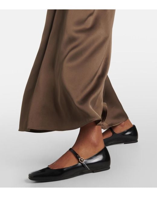 Tod's Black Polished Leather Mary Jane Flats