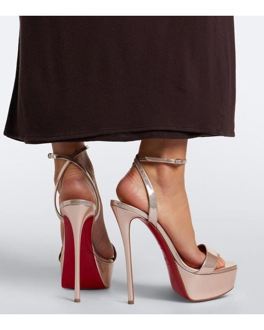 Christian Louboutin Pink Loubi Queen Alta Leather Platform Sandals