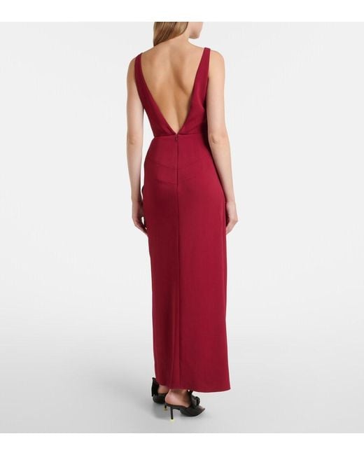 Givenchy Red Asymmetrical Draped Maxi Dress