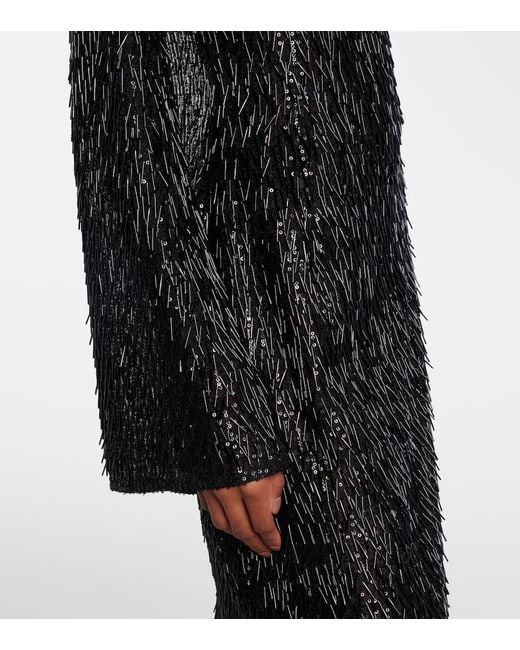 Dolce & Gabbana Black Sequined Midi Dress