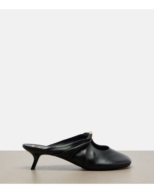 Loewe Black Pebble Soft Leather Mules