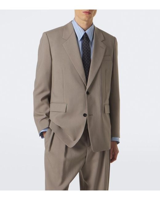 Saint Laurent Brown Wool And Mohair Blazer for men