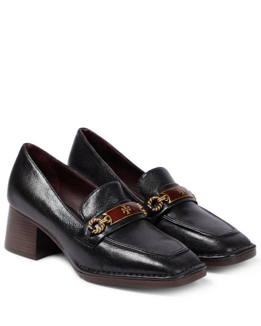 Tory Burch Perrine Embellished Leather Loafer Pumps in Black