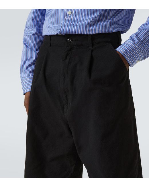 Junya Watanabe Black Pleated High-Rise Shorts for men