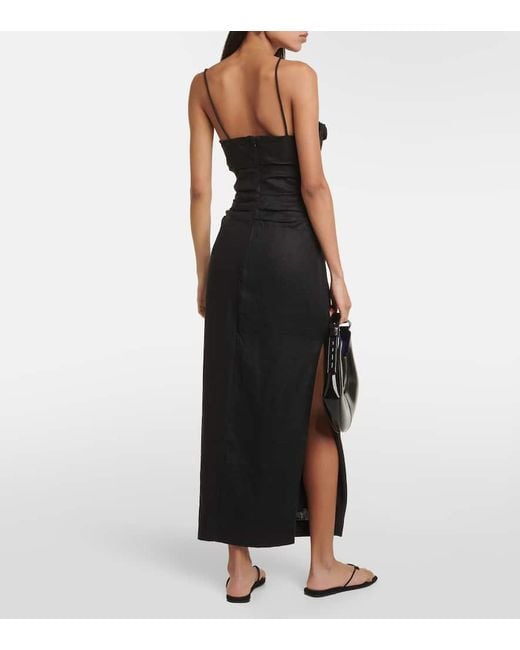 Sir Black Maxikleid Noemi Aus Leinen