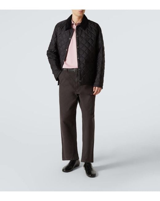 Prada Polohemd Aus Baumwoll-Pique in Pink für Herren