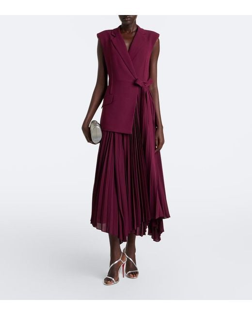 Jonathan Simkhai Purple Helena Crepe Midi Dress