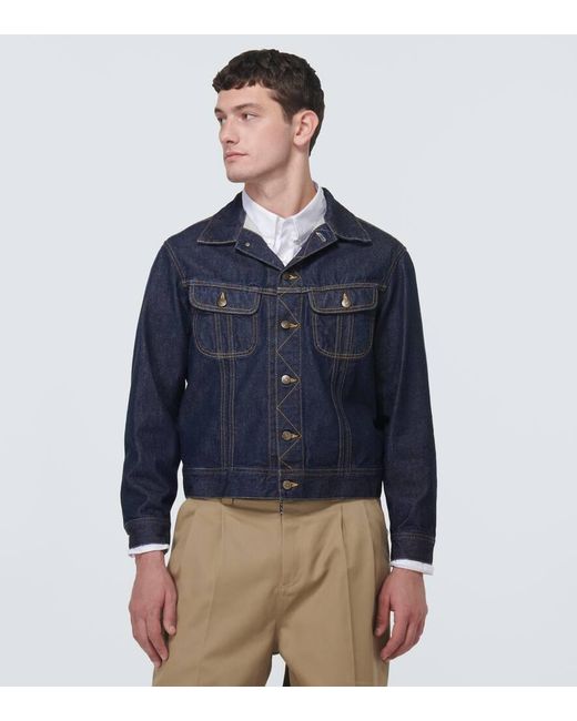 Maison Margiela Blue Cropped Denim Jacket for men