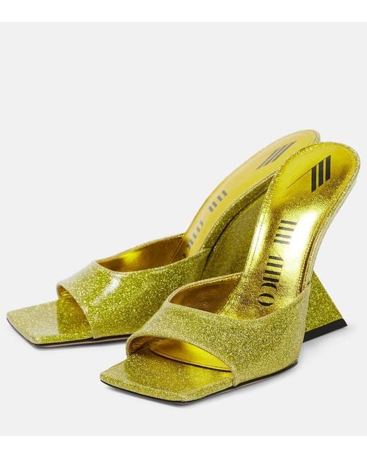 The Attico Yellow Cheope Glitter Mules