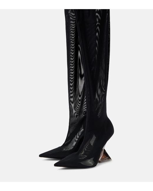 ロングブーツ THE ATTICO The Attico Boots Black (251WSH00879 LBT019AA100) The Attico Black Robin OTK Thigh High Boots The Attico