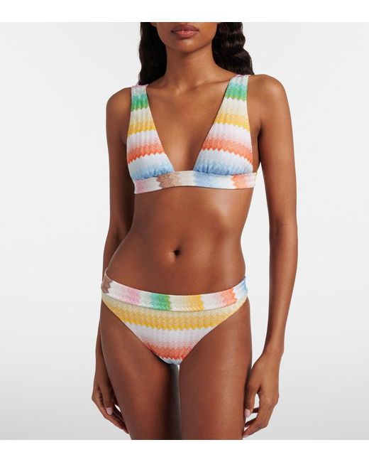 Missoni White Zigzag Lame Bikini