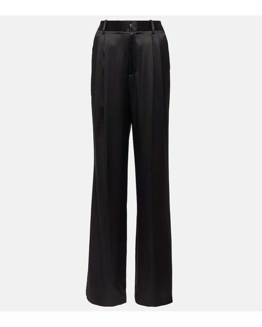 Nili Lotan Black Weite Hose Flavie Aus Seide