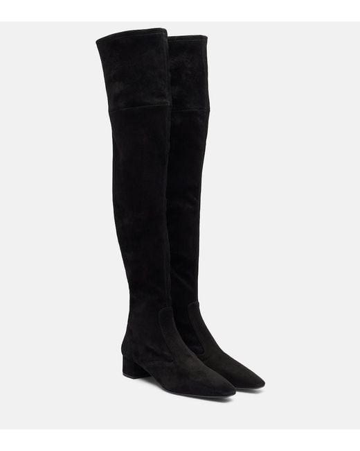 Aquazzura Black Remi 35 Suede Over-The-Knee Boots