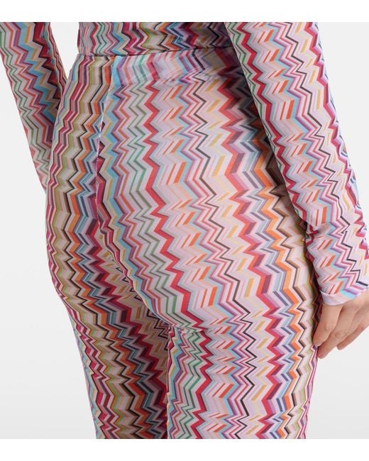 Missoni Pink Zigzag High-Rise Slim Pants