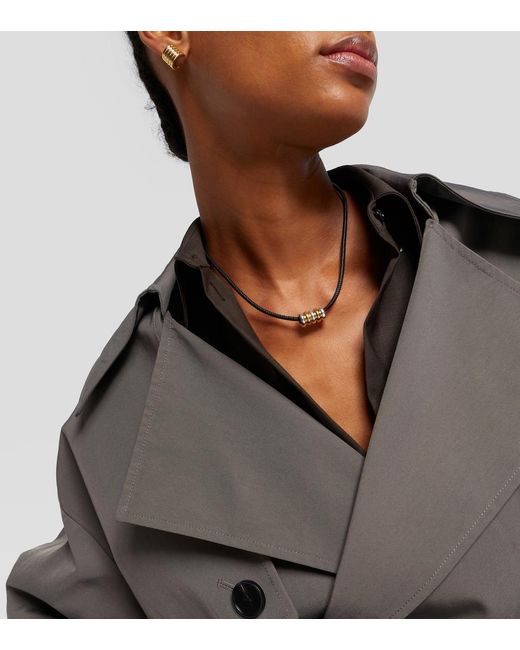 DEHANCHE Metallic Hollyhock Leather And Sterling Necklace