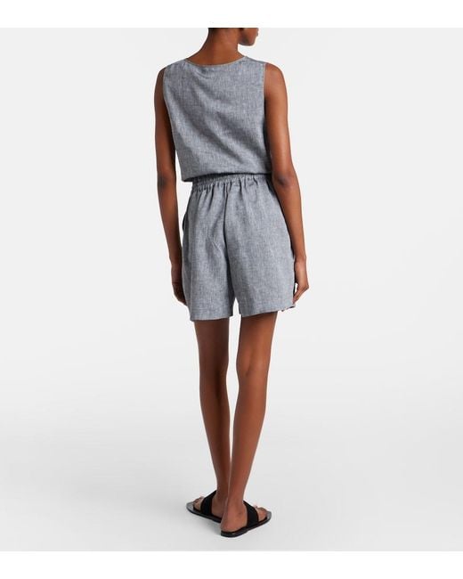 Asceno Gray Boston Linen Shorts