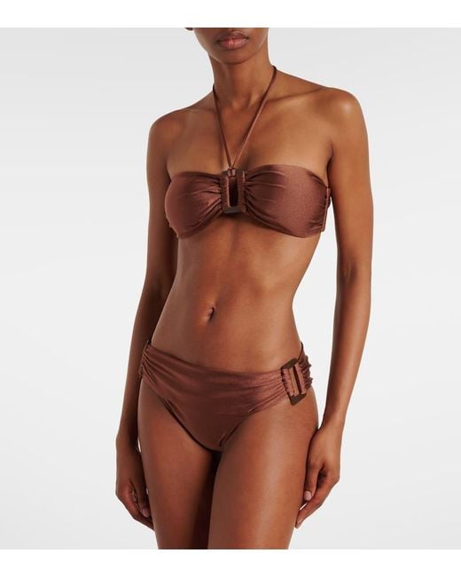 Adriana Degreas Red Bandeau-Bikini Solid