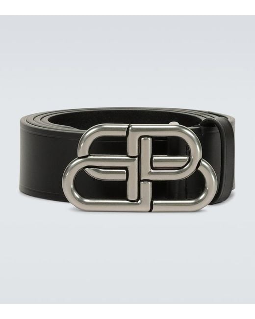 Balenciaga Black Bb Leather Belt for men
