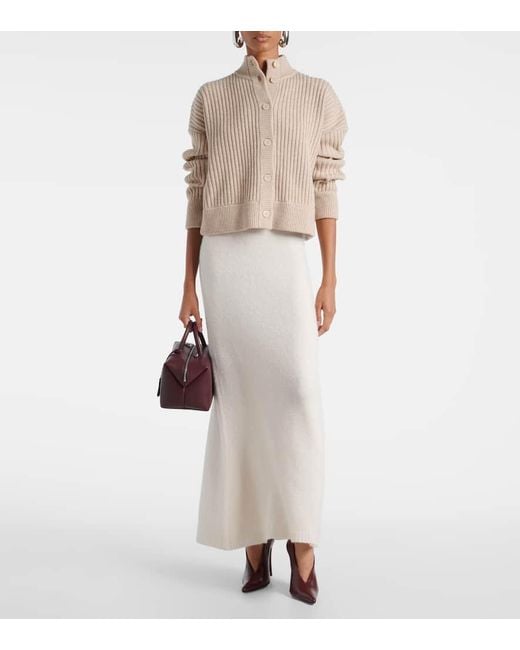 Max Mara Natural Afelio Wool And Cashmere Cardigan