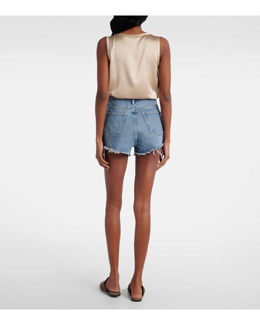 Agolde Blue Parker Denim Shorts