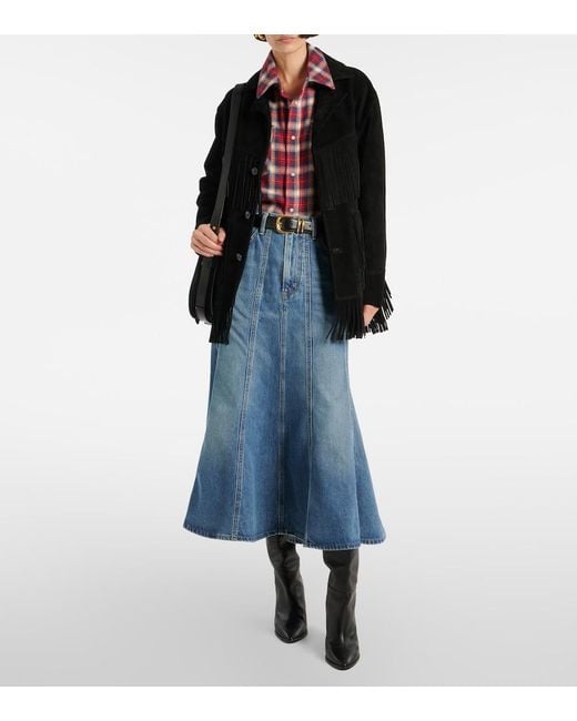 Citizens of Humanity Blue Gaucho Vintage Denim Maxi Skirt