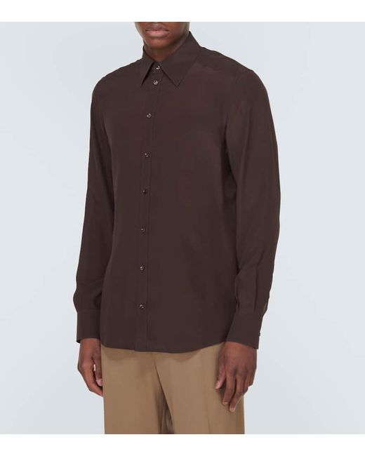 Camisa de seda Dolce & Gabbana de hombre de color Brown