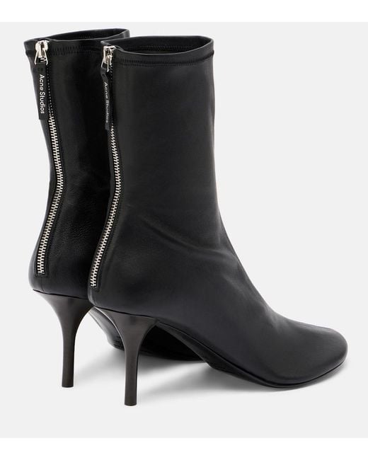 Acne Black 75 Leather Ankle Boots