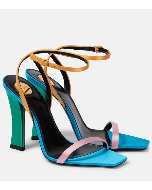 Saint Laurent Blue Dominique 110 Crepe Satin Sandals